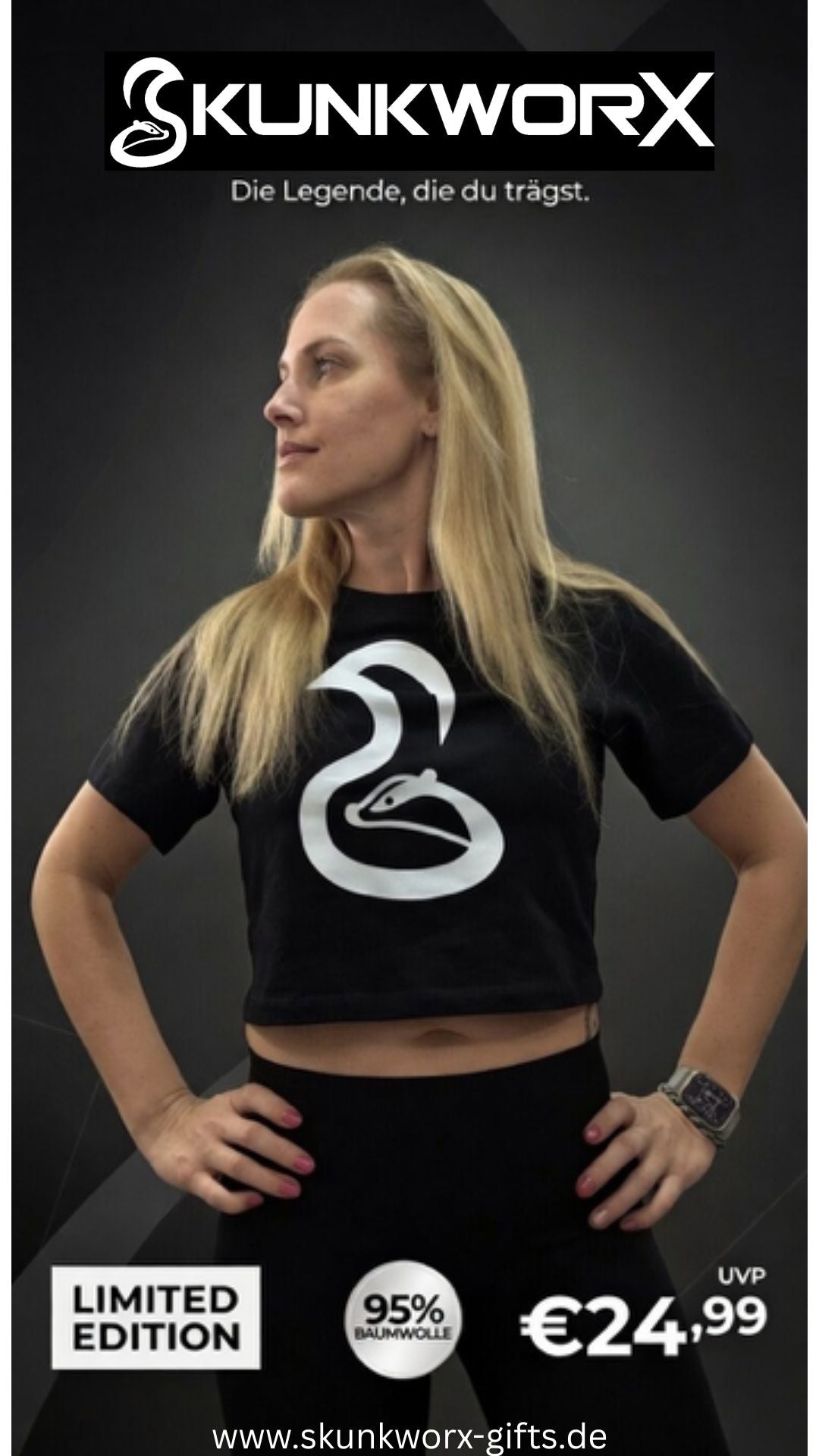 Skunkworx Ladies Cropped Tee S